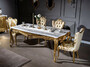 Casa Padrino Luxus Barock Esszimmerstuhl Set Wei� / Gold - 6 handgefertigte K�chen St�hle im Barockstil - Barock Esszimmer M�bel - Edel & Prunkvoll