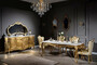 Casa Padrino Luxus Barock Esszimmerstuhl Set Wei� / Gold - 6 handgefertigte K�chen St�hle im Barockstil - Barock Esszimmer M�bel - Edel & Prunkvoll