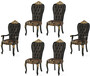 Casa Padrino Luxus Barock Esszimmerstuhl Set Schwarz / Gold - K�chen St�hle 6er Set - Barock Esszimmer M�bel - Edel & Prunkvoll