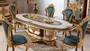 Casa Padrino Luxus Barock Esszimmerstuhl Set Blau / Braun / Gold - Handgefertigtes K�chen St�hle 6er Set mit elegantem Muster - Barock Esszimmer M�bel - Edel & Prunkvoll