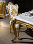 Casa Padrino Luxus Barock Esszimmerstuhl Set Wei� / Gold - 6 handgefertigte K�chen St�hle mit Armlehnen und elegantem Muster - Barock Esszimmer M�bel - Edel & Prunkvoll