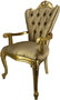 Casa Padrino Luxus Barock Esszimmerstuhl Set Gold / Gold - 6 K�chen St�hle mit Armlehnen - Barock Esszimmer M�bel - Edel & Prunkvoll