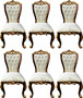 Casa Padrino Luxus Barock Esszimmerstuhl Set Cremefarben / Braun / Gold - 6 Handgefertigte K�chen St�hle im Barockstil - Barock Esszimmer M�bel - Edel & Prunkvoll