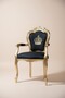 Casa Padrino Luxus Barock Esszimmerstuhl mit Armlehnen Schwarz / Gold - Pomp��s by Harald Gl��ckler Design - 48 x 54 x 105 cm