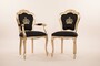 Casa Padrino Luxus Barock Esszimmerstuhl mit Armlehnen Schwarz / Gold - Pomp��s by Harald Gl��ckler Design - 48 x 54 x 105 cm