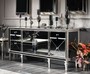 Casa Padrino Luxus Barock Kommode mit Spiegelglas Silber / Gold 205 x 55 x H. 100 cm - Verspiegelter Wohnzimmerschrank - Luxus Qualit�t