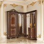 Casa Padrino Luxus Barock Eckgarderobe Dunkelbraun / Wei� / Gold 190 x 160 x H. 240 cm - Hotel M�bel - Garderoben M�bel - Made in Italy 