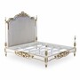 Casa Padrino Luxus Barock Doppelbett Wei� / Gold / Silbergrau - Barockstil Schlafzimmer M�bel