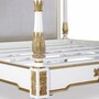 Casa Padrino Luxus Barock Doppelbett Wei� / Gold / Silbergrau - Barockstil Schlafzimmer M�bel