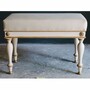Casa Padrino Luxus Barock Hocker Wei� / Gold 73 cm - Barock M�bel - Made in Italy