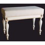 Casa Padrino Luxus Barock Hocker Wei� / Gold 73 cm - Barock M�bel - Made in Italy