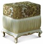 Casa Padrino Luxus Barock Hocker Gr�n / Elfenbein / Gold H. 48 cm - Made in Italy 
