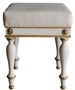 Casa Padrino Luxus Barock Hocker Wei� / Antik Gold 41 x 41 x H. 54 cm - Massivholz Sitzhocker im Barockstil - Barockm�bel