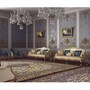 Casa Padrino Luxus Barock Hotel & Wohnzimmer Sessel Blau / Gold - Made in Italy