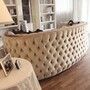 Casa Padrino Luxus Barock 2er Sofa Creme / Gold / Bordeauxrot 220 cm - Barock Hotel & Wohnzimmer M�bel - Made in Italy