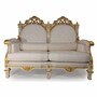 Casa Padrino Luxus Barock Hotel & Wohnzimmer Sofa Grau / Gold 145 cm - Made in Italy 