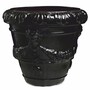 Casa Padrino Luxus Barock Keramik Blumentopf Schwarz  60 x H. 56 cm - Garten Deko
