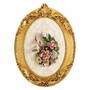 Casa Padrino Luxus Barock Keramik Gem�lde mit Massivholzrahmen Creme / Beige / Gold / Bunt H. 98 cm - Barock Wanddeko - Made in Italy 