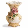 Casa Padrino Luxus Barock Keramik Vase Beige / Bunt / Gold H. 42 cm - Made in Italy 