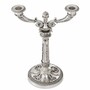 Casa Padrino Luxus Barock Doppel Kerzenhalter im franz�sischen Stil Antik Silber H. 50 cm - Barock Deko Accessoires