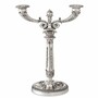 Casa Padrino Luxus Barock Doppel Kerzenhalter im franz�sischen Stil Antik Silber H. 50 cm - Barock Deko Accessoires