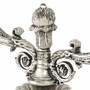 Casa Padrino Luxus Barock Doppel Kerzenhalter im franz�sischen Stil Antik Silber H. 50 cm - Barock Deko Accessoires