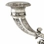 Casa Padrino Luxus Barock Doppel Kerzenhalter im franz�sischen Stil Antik Silber H. 50 cm - Barock Deko Accessoires