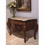 Casa Padrino Luxus Barock Kommode mit Marmorplatte Dunkelbraun / Grau 156 cm - Barock M�bel