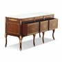 Casa Padrino Luxus Barock Kommode mit Marmorplatte Braun / Gold / Creme 167 cm - Barock M�bel