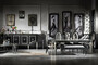 Casa Padrino Luxus Barock Sideboard Schwarz / Silber 220 x 103 x H. 56 cm - Wohnzimmerschrank mit Glasplatte und 4 T�ren - Luxus Barock Wohnzimmer M�bel