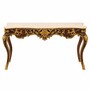 Casa Padrino Luxus Barock Mahagoni Konsole Dunkelbraun / Gold / Creme 155 cm