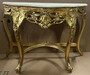 Casa Padrino Barock Konsole Gold / Creme - Handgefertigter Massivholz Konsolentisch mit Marmorplatte - Antik Stil Konsole - Antik Stil M�bel - Barock M�bel - Barock Einrichtung