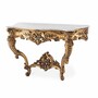 Casa Padrino Luxus Barock Mahagoni Konsole mit Marmorplatte Antik Gold / Wei� 125 cm