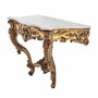 Casa Padrino Luxus Barock Mahagoni Konsole mit Marmorplatte Antik Gold / Wei� 125 cm