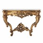 Casa Padrino Luxus Barock Mahagoni Konsole mit Marmorplatte Antik Gold / Wei� 125 cm