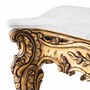 Casa Padrino Luxus Barock Mahagoni Konsole mit Marmorplatte Antik Gold / Wei� 125 cm