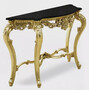 Casa Padrino Luxus Barock Konsole Gold / Schwarz - Handgefertigter Massivholz Konsolentisch mit Marmorplatte - Luxus Wohnzimmer Mbel im Barockstil - Barock Mbel - Barock Einrichtung