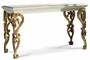 Casa Padrino Luxus Barock Massivholz Konsole Wei� / Gold 140,5 cm - Barock M�bel - Made in Italy