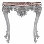 Casa Padrino Luxus Barock Konsole mit Marmorplatte Silber / Rot 93 x H. 88 cm - Made in Italy 