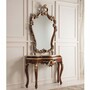 Casa Padrino Luxus Barock Konsole mit Wandspiegel Dunkelbraun / Gold - Made in Italy 