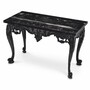 Casa Padrino Luxus Barock Mahagoni Konsole mit Marmorplatte Schwarz 128,5 cm