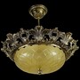 Casa Padrino Luxus Barock Kristall Deckenleuchte Gold  37 x H. 15 cm - Prunkvolle Messing Deckenleuchte mit b�hmischem Kristallglas - Barock M�bel - Edel & Prunkvoll