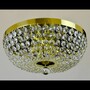 Casa Padrino Luxus Barock Kristall Deckenleuchte Gold  45 x H. 18 cm - Prunkvolle Messing Deckenleuchte mit b�hmischem Kristallglas - Barock M�bel - Edel & Prunkvoll