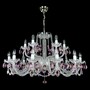 Casa Padrino Luxus Barock Kristall Deckenleuchte Silber  105 x H. 56 cm - Prunkvolle Messing Deckenleuchte mit b�hmischem Kristallglas - Barock M�bel - Edel & Prunkvoll