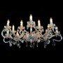 Casa Padrino Luxus Barock Kristall Deckenleuchte Silber  107 x H. 42 cm - Prunkvolle Messing Deckenleuchte mit b�hmischem Kristallglas - Barock M�bel - Edel & Prunkvoll