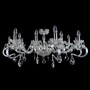 Casa Padrino Luxus Barock Kristall Deckenleuchte Silber  107 x H. 42 cm - Prunkvolle Messing Deckenleuchte mit b�hmischem Kristallglas - Barock M�bel - Edel & Prunkvoll