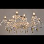 Casa Padrino Luxus Barock Kristall Deckenleuchte Silber  107 x H. 42 cm - Prunkvolle Messing Deckenleuchte mit b�hmischem Kristallglas - Barock M�bel - Edel & Prunkvoll