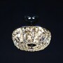 Casa Padrino Luxus Barock Kristall Deckenleuchte Silber  30 x H. 16 cm - Prunkvolle Messing Deckenleuchte mit b�hmischem Kristallglas - Barock M�bel - Edel & Prunkvoll 