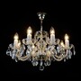 Casa Padrino Luxus Barock Kristall Deckenleuchte Silber  60 x H. 35 cm - Prunkvolle Messing Deckenleuchte mit b�hmischem Kristallglas - Barock M�bel - Edel & Prunkvoll