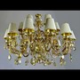 Casa Padrino Luxus Barock Kristall Kronleuchter Gold  100 x H. 85 cm - Prunkvoller Messing Kronleuchter mit b�hmischem Kristallglas - Barock M�bel - Edel & Prunkvoll